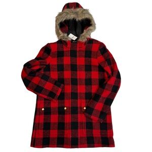 J. Crew Factory | Vail Parka in Buffalo Check Size 8 ***NEW with tags***